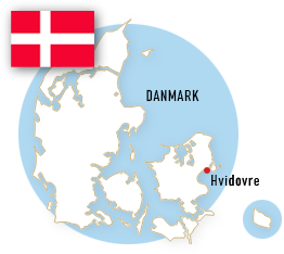 Danmarkskort med markering af Hvidovre